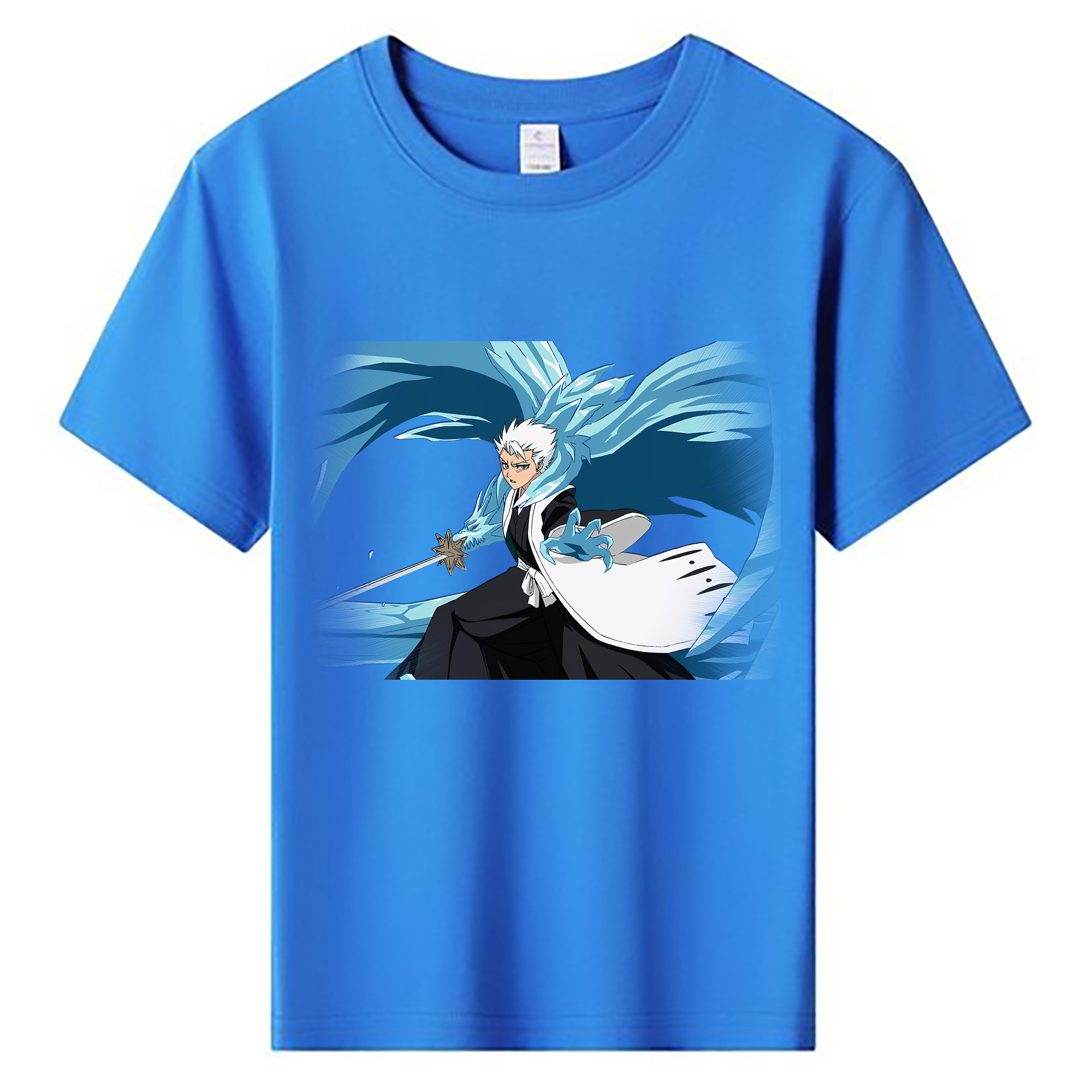 （画像用） ブリーチ 日番谷冬獅郎（ひつがや とうしろう） BLEACH Hitsugaya Toushirou 綿100％キッズTシャツ（フロントプリント）